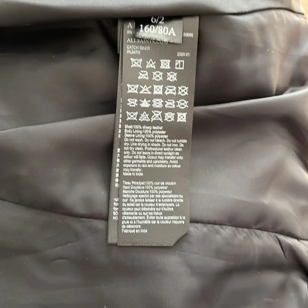 ALLSAINTS Oxblood Red Catch Biker Leather Coat - Picture 7 of 9